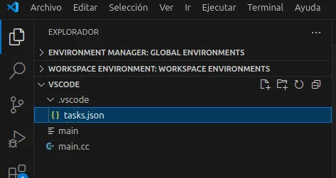 Creación del fichero de configuración de tu proyecto tasks.json