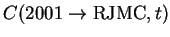 $C(2001\to \textrm{RJMC},t)$