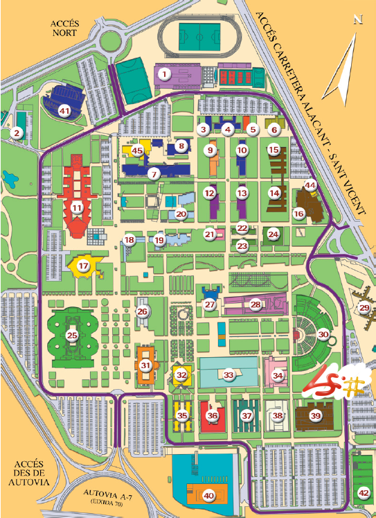 Plan of the university campus