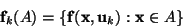 \begin{displaymath}
{\bf f}_k(A)=\{{\bf f}({\bf x}, {\bf u}_k) : {\bf x}\in A \}
\end{displaymath}