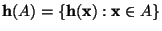 ${\bf h}(A)=\{{\bf h}({\bf x}) : {\bf x}\in A\}$