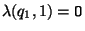 $\lambda(q_1,1)={\tt O}$